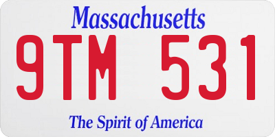 MA license plate 9TM531