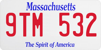 MA license plate 9TM532