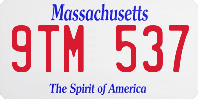 MA license plate 9TM537