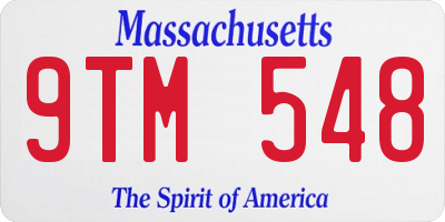 MA license plate 9TM548