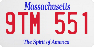 MA license plate 9TM551