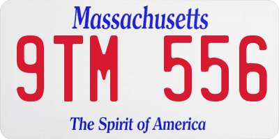 MA license plate 9TM556