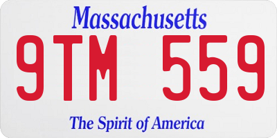 MA license plate 9TM559