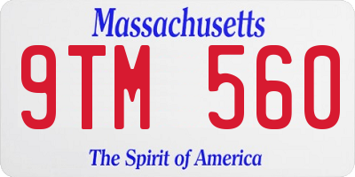 MA license plate 9TM560