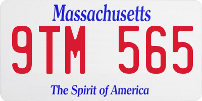 MA license plate 9TM565