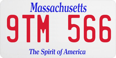MA license plate 9TM566
