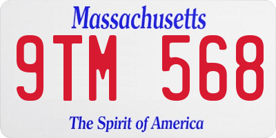 MA license plate 9TM568