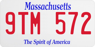MA license plate 9TM572