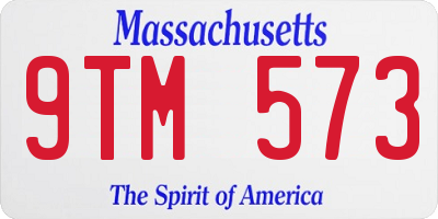 MA license plate 9TM573