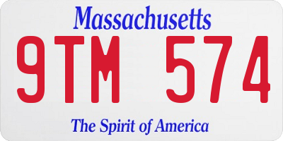 MA license plate 9TM574