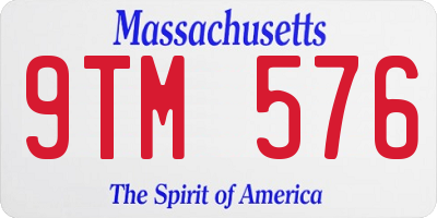 MA license plate 9TM576