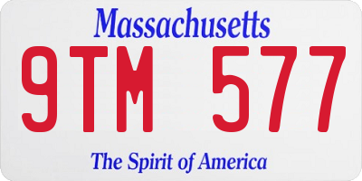 MA license plate 9TM577