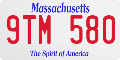 MA license plate 9TM580