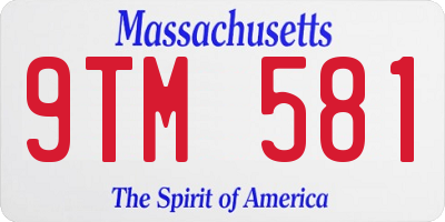 MA license plate 9TM581