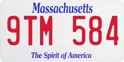 MA license plate 9TM584