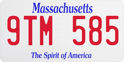 MA license plate 9TM585