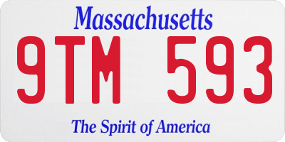 MA license plate 9TM593