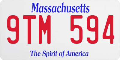MA license plate 9TM594