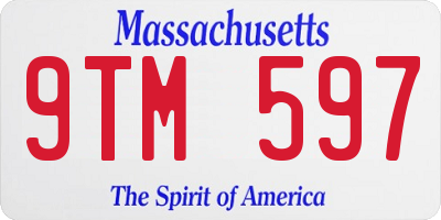 MA license plate 9TM597