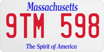 MA license plate 9TM598