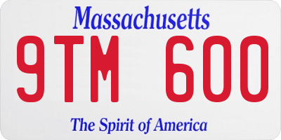 MA license plate 9TM600