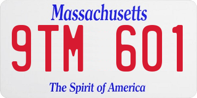 MA license plate 9TM601