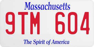 MA license plate 9TM604