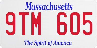 MA license plate 9TM605
