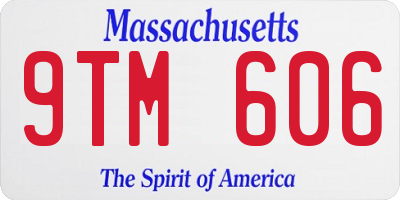 MA license plate 9TM606