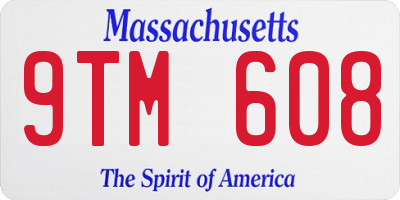 MA license plate 9TM608