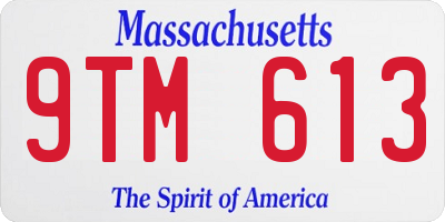 MA license plate 9TM613