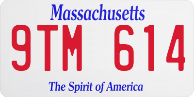 MA license plate 9TM614