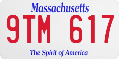 MA license plate 9TM617