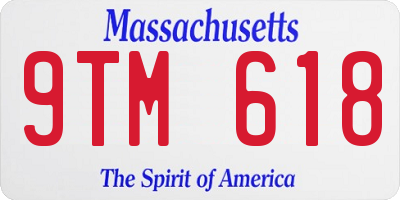 MA license plate 9TM618