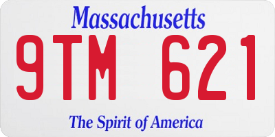 MA license plate 9TM621