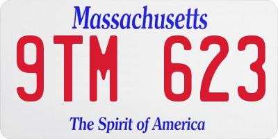 MA license plate 9TM623