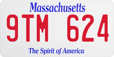 MA license plate 9TM624