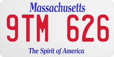 MA license plate 9TM626