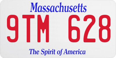 MA license plate 9TM628