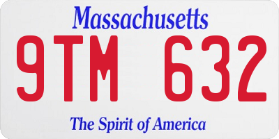 MA license plate 9TM632