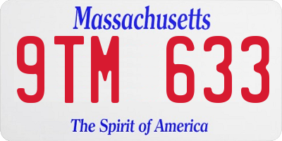 MA license plate 9TM633