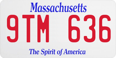 MA license plate 9TM636