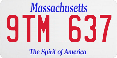 MA license plate 9TM637