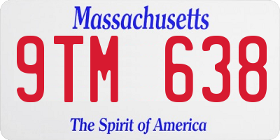 MA license plate 9TM638