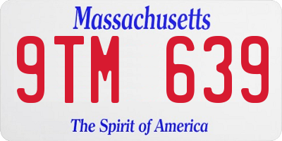 MA license plate 9TM639
