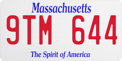 MA license plate 9TM644