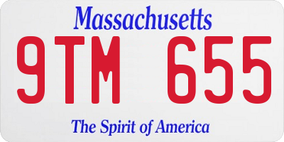 MA license plate 9TM655