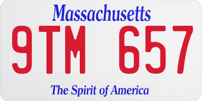 MA license plate 9TM657