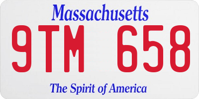 MA license plate 9TM658