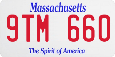 MA license plate 9TM660